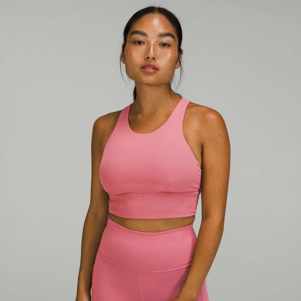 Lululemon WUNDER TRAIN LONGLINE BRA *MEDIUM SUPPORT, C/D CUP Brier Rose
